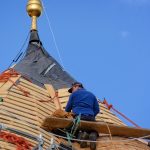 Construction worker on the roof