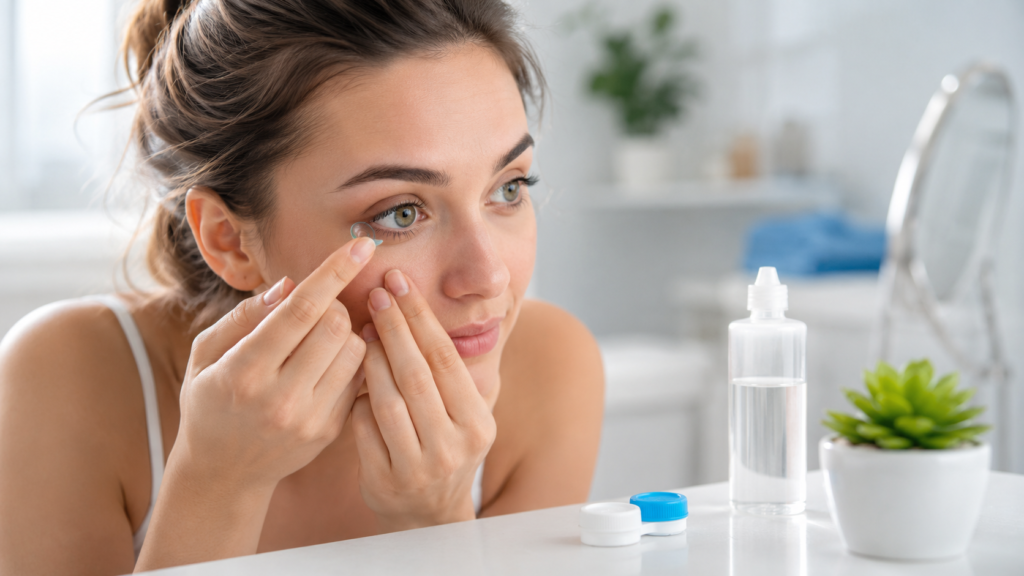 Eye care routine for decorative lenses