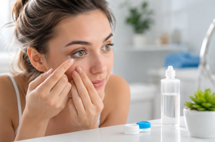 Eye care routine for decorative lenses