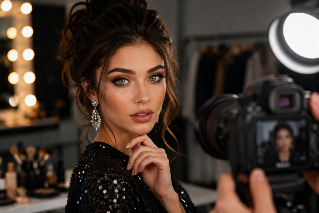 Styled eyes for photoshoot